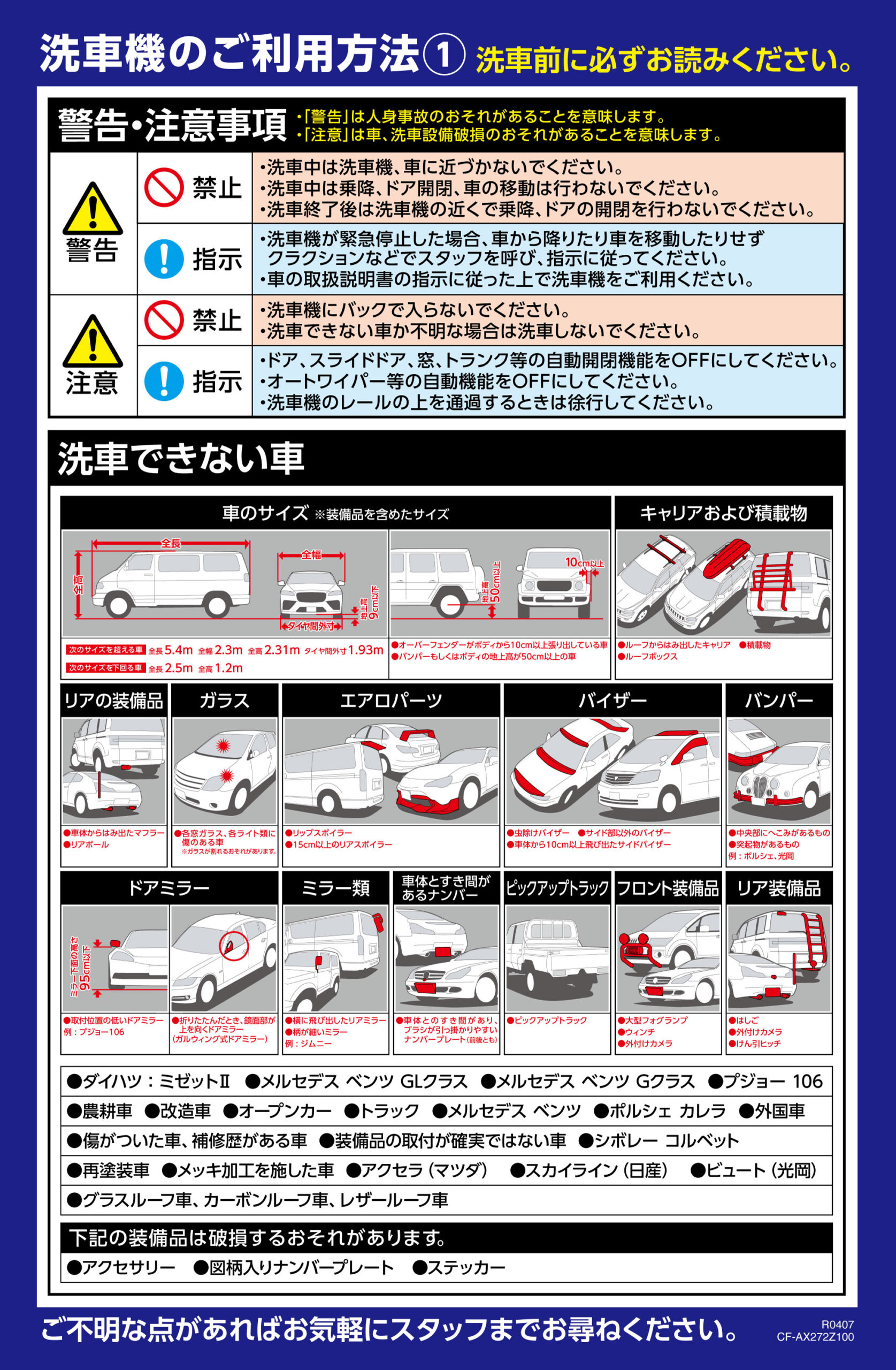 画像：洗車機のご利用方法①